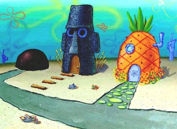 Дом губки Боба Сквидварда и Патрика