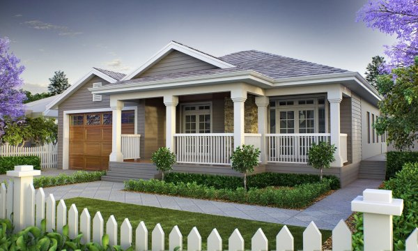 Фасады американских домов одноэтажных