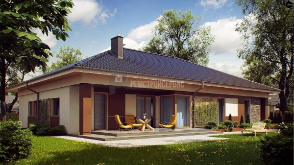 Проект z10 одноэтажный дом с террасой