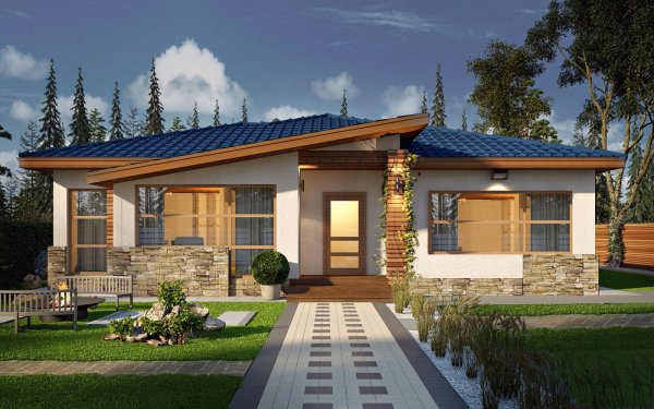 Небольшой одноэтажный коттедж