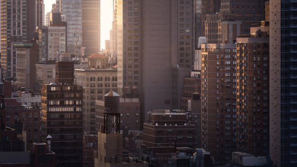 Нью-Йорк Манхэттен вид с краыш