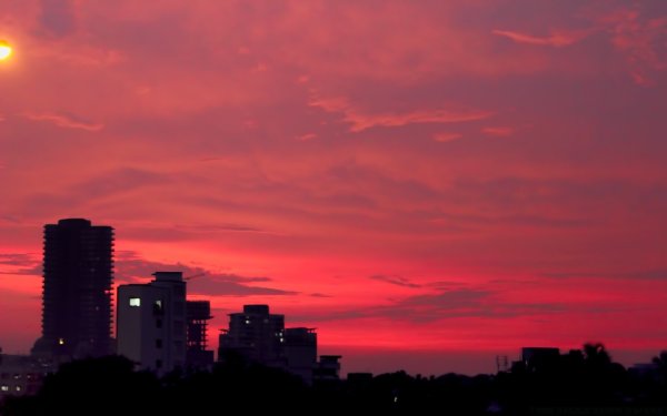 Закат в городе