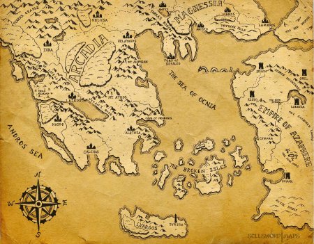 Карта фэнтези мира для ДНД