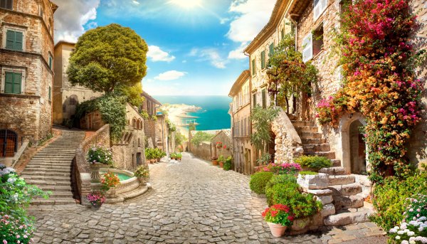 Италия улочки море