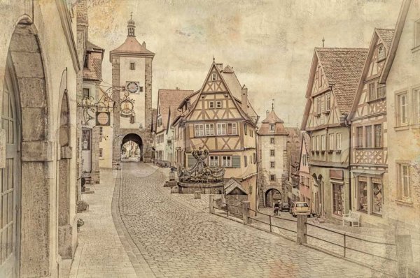 Старый город рисунок