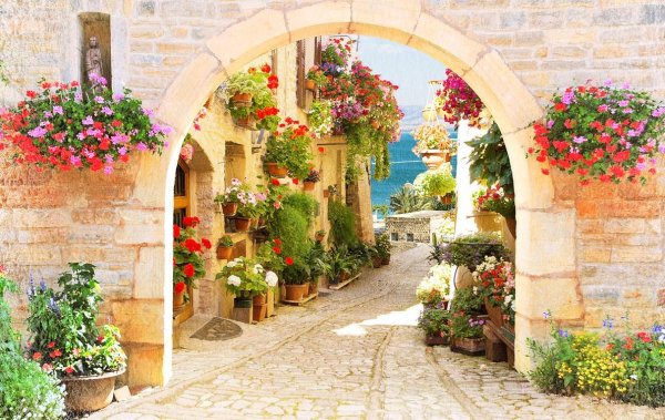 Фреска улочки Италии