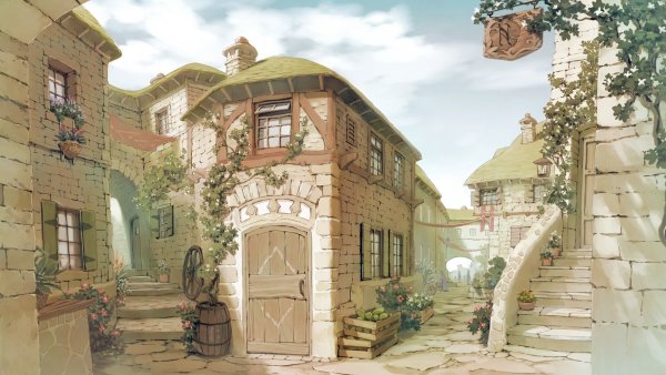 Старинная французская деревня дворик