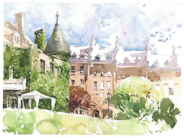 Акварельные пейзажи городов