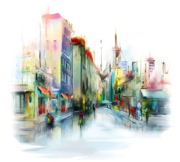 Улица акварелью