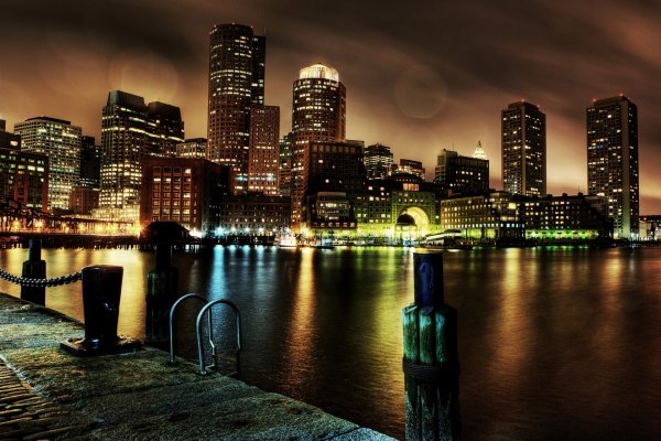 Нью Йорк ночной Бостон