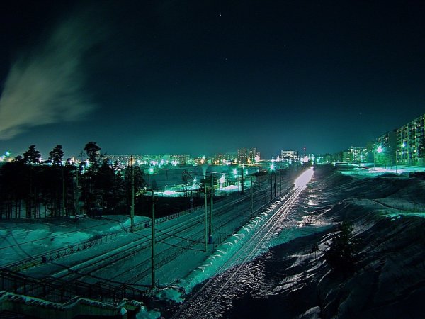 Ночная ГЭС Братск