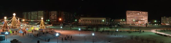 Ночной Братск зимой