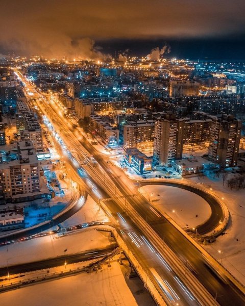 Ночной город Череповец