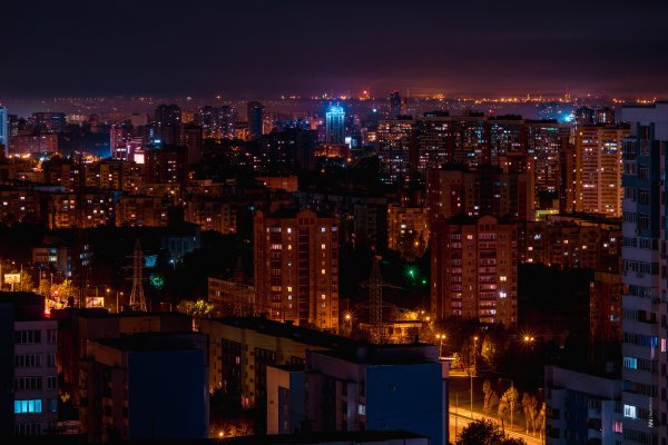 Город Домодедово ночью