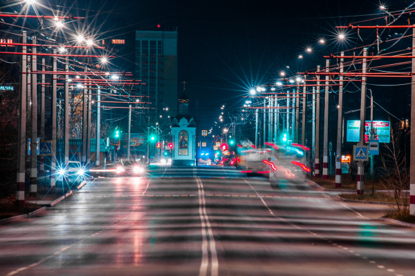 Ночной город Дзержинск