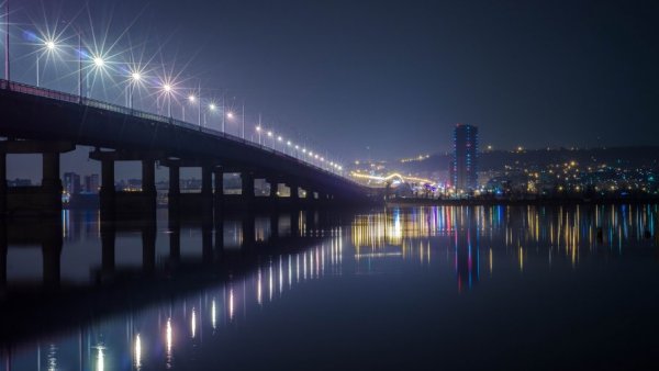 Ночной мост Саратов Энгельс