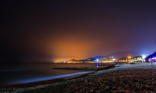 Имеретинская набережная Адлер вечером