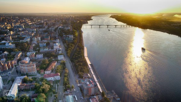 Город Киров набережная с высоты