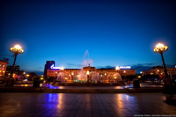 Площадь Ленина Хабаровск ночью