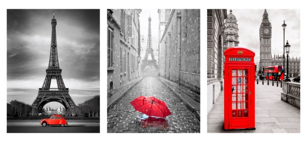 3 Картины Лондон Париж