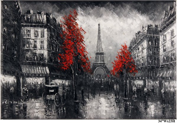 Картина черно белая с красным