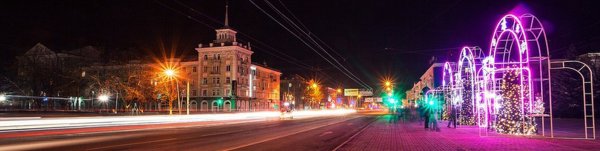 Луганск зимой ночью