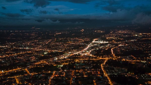 Ночной город вид сверху