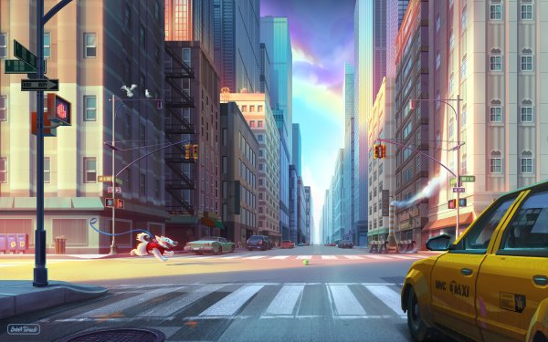 Нью-Йорк улицы аниме