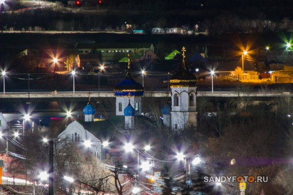 Ночной город Троицк Челябинская область
