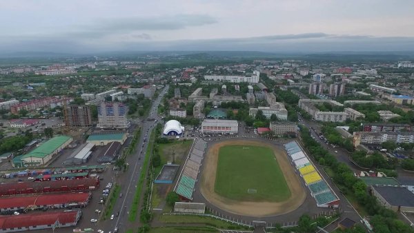 Город Уссурийск Приморский край с птичьего полёта