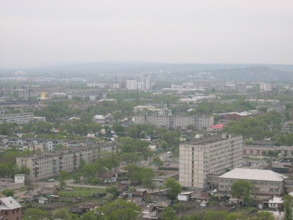 Площадь г Уссурийска с высоты
