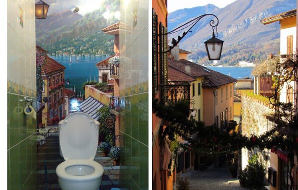 Фотообои для туалета увеличивающие