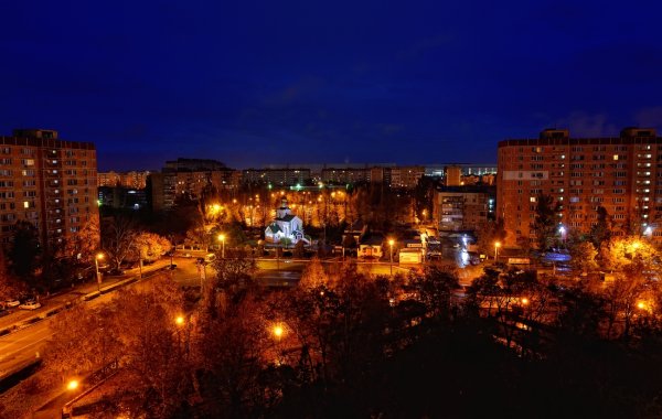 Ночной город Ростовской области город Волгодонск