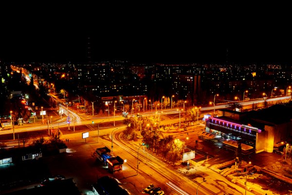 Ночной город Ростовской области город Волгодонск