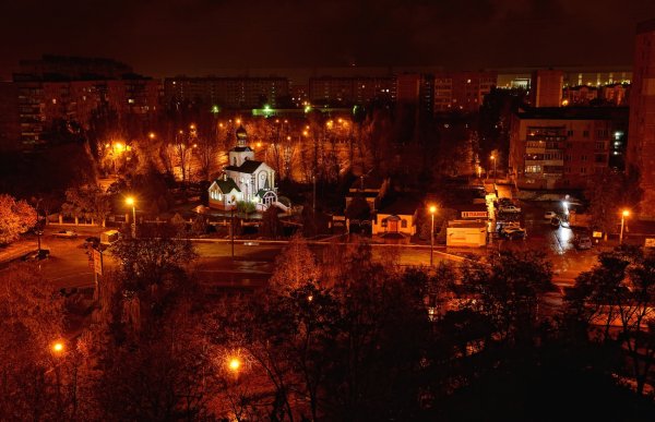 Ночной Волгодонск сверху