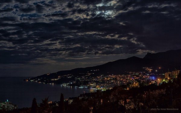 Крым Ялта набережная 2022 ночью