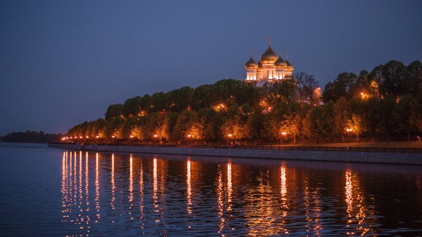 Ночная Волга Ярославль