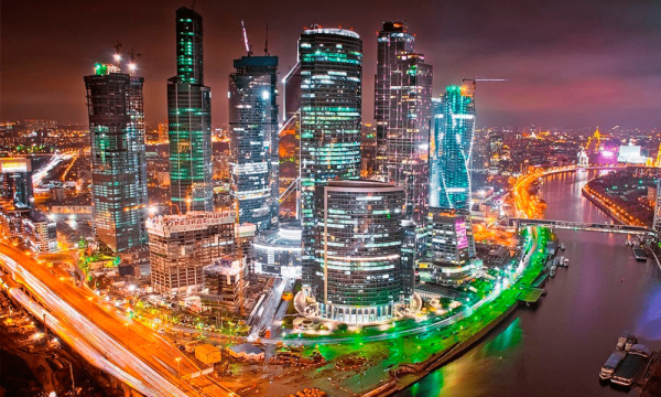 Ночной Мегаполис Москва Сити