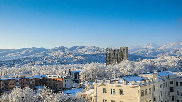 Нальчик проспект Ленина горы зима