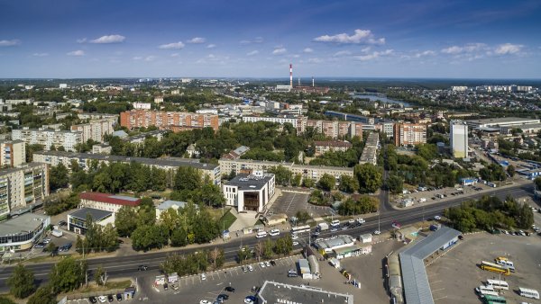 Пенза с высоты птичьего полета панорама