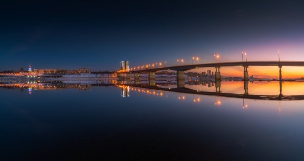 Коммунальный мост закат Пермь