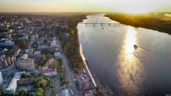 Город Киров набережная с высоты