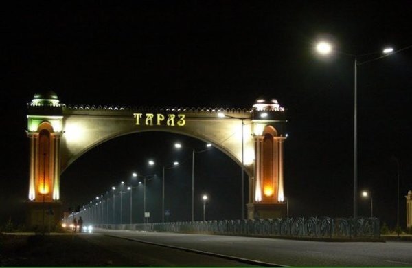 Ночной город Тараз Казахстан