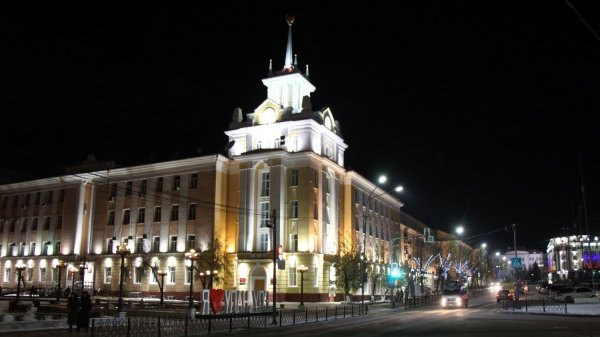 Ночной Улан-Удэ зима