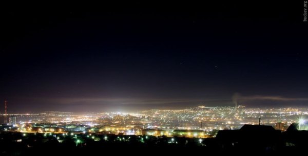 Ночной город Улан-Удэ с лысой горы