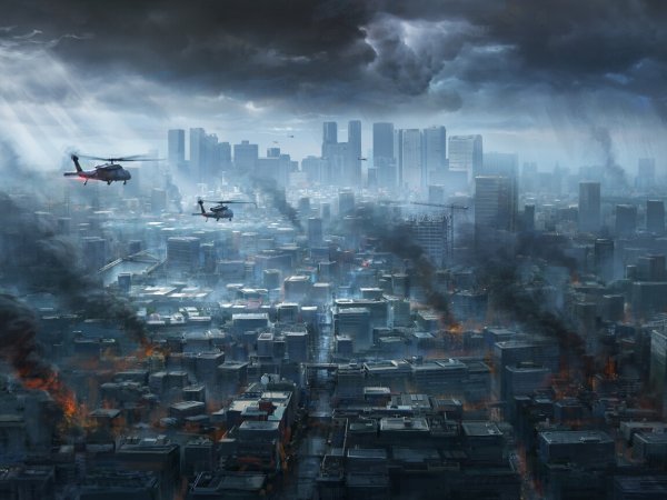 Разрушенный город арт