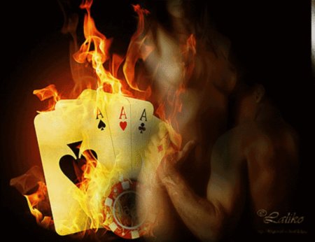 Игральные карты в огне