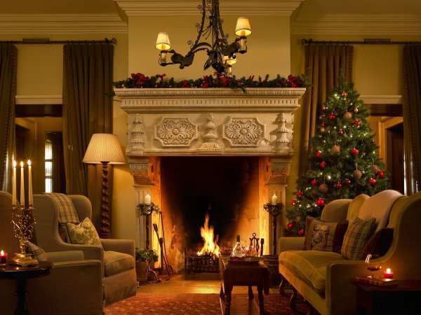 Новогодняя Сказочная гостиная с камином