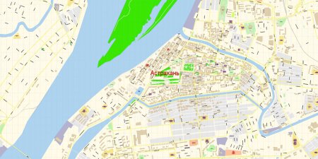 Карта центра Астрахани