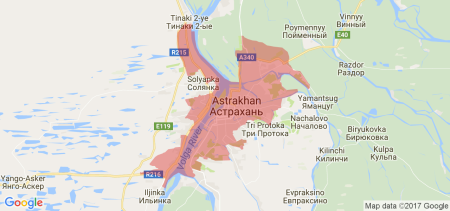 Астрахань на карте России с городами